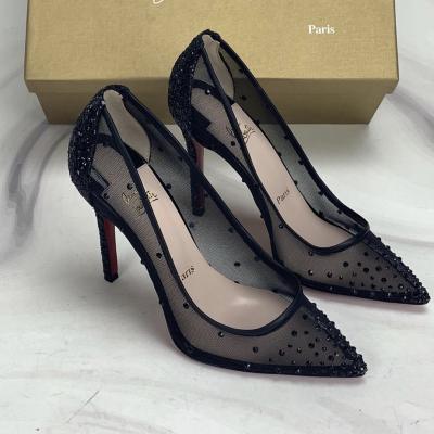 C Stiletto Siyah Taşlı