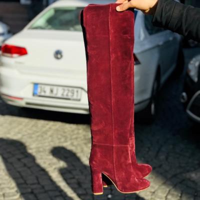 Bordo Diz üstü Çizme