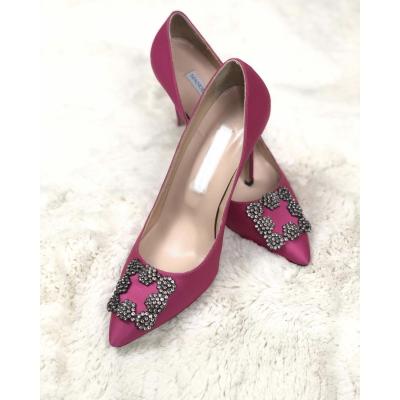 MNL Fuşya Saten Stiletto