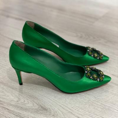 MNL Yeşil Saten Stiletto