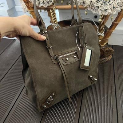 BLNCG BÜYÜK BOY SÜET VİZON ÇANTA 