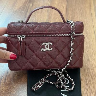 CHNL BORDO DERİ ZİNCİRLİ ÇANTA 