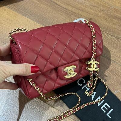 CHNL BORDO ORTA BOY ZİNCİR ÇANTA 