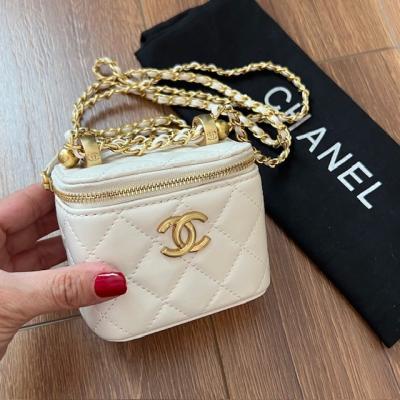 CHNL EKRU KÜÇÜK BOY KUTU ÇANTA 