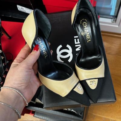 CHNL NUDE SİYAH TOPUKLU AYAKKABI 