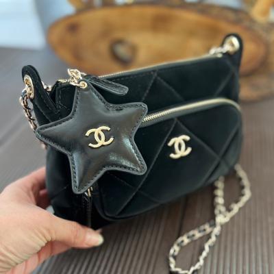 CHNL SİYAH GOLD NUBUK ÇANTA 