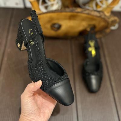 CHNL SİYAH TÜVİT TOPUKLU AYAKKABI 