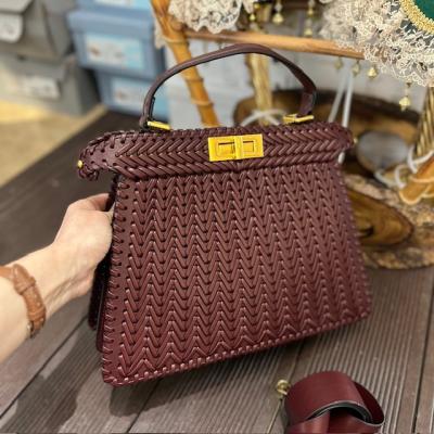 FND BORDO BÜYÜK BOY KAFESLİ ÇANTA 