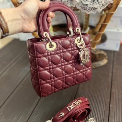 LADY DİOR BORDO KARE ÇANTA 