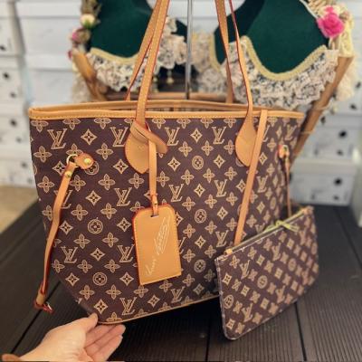 LV ASKILI ACI KAHVE KETEN ÇANTA 