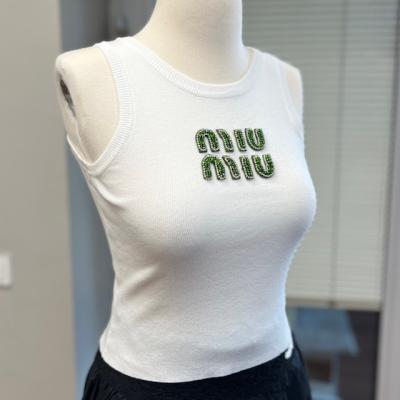 MİU BEYAZ YEŞİL BONCUKLU TRİKO 