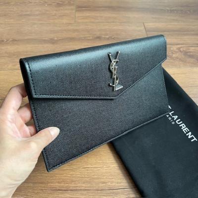 YS SİYAH GÜMÜŞ DERİ CLUTCH