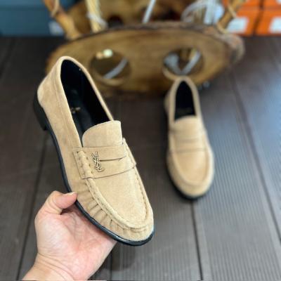YSL BEJ SÜET LOAFER