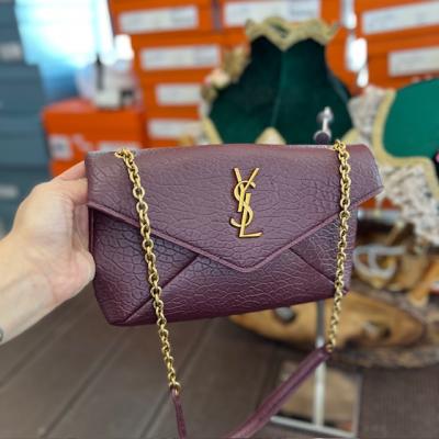 YSL BORDO ORTA BOY ÇANTA 