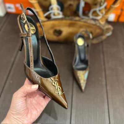 YSL KAHVE RUGAN TOPUKLU AYAKKABI 