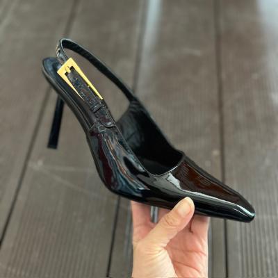 YSL SİYAH GOLD TOPUKLU AYAKKABI-2