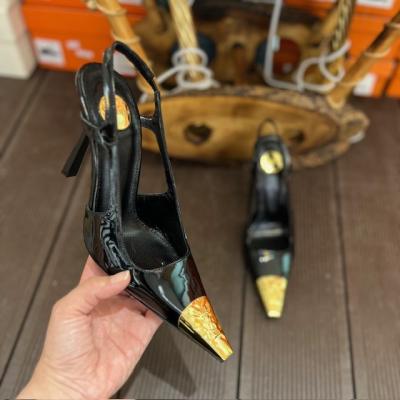 YSL SİYAH RUGAN TOPUKLU AYAKKABI 