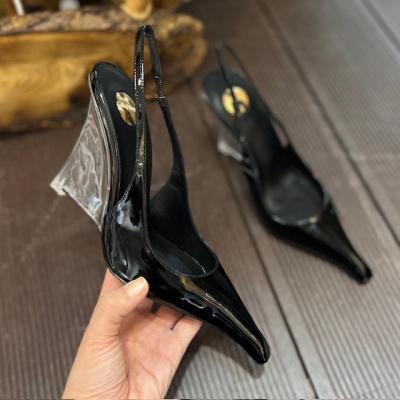 YSL SİYAH ŞEFFAF TOPUKLU AYAKKABI 