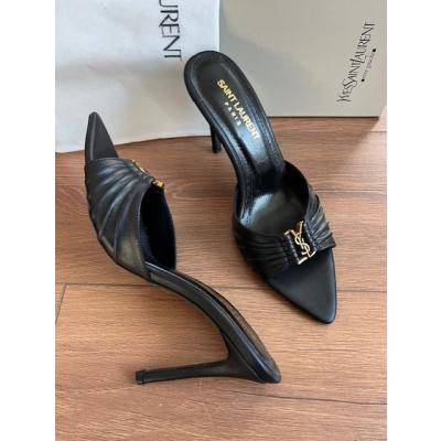 YSL SİYAH TOPUKLU TERLİK