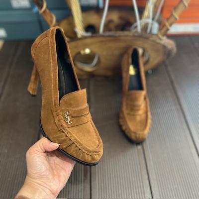 YSL TABA SÜET TOPUKLU AYAKKABI 